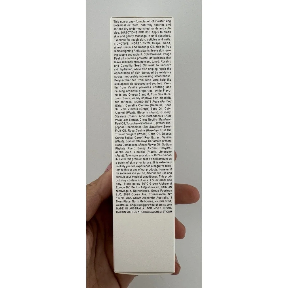 Grown Alchemist - Hand Cream - Vanilla, Orange Peel -‎ 2.19oz.